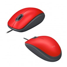 Mouse óptico Logitech M110, 1000 dpi, USB, Red, con Scroll.