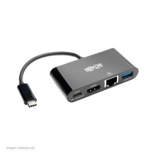 Adaptador Tripp-Lite U444-06N-HGUB-C, USB-C a HDMI, USB, LAN GbE, Thunderbolt 3, Carga PD.