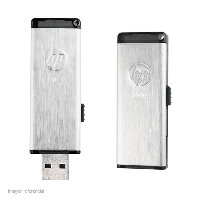 Memoria Flash USB HP V257W, 16GB, USB 2.0, Silver, presentación en colgador.