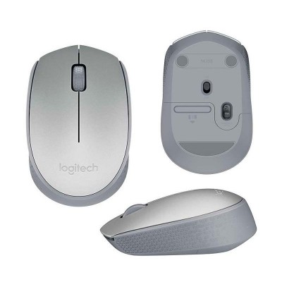 Mouse óptico inalámbrico Logitech M170, ambidiestro, receptor USB, 2.4 GHz, Silver.