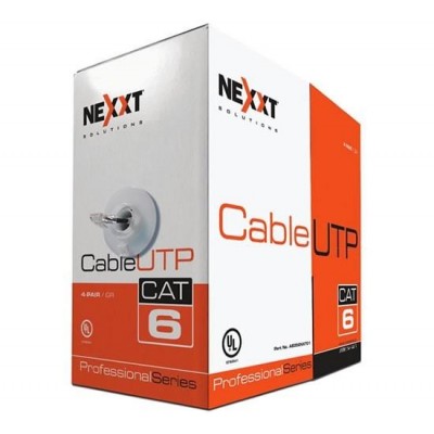 Cable UTP Nexxt Solutions Cat6 en Bobina tipo CM - Gris, 23AWG, 305m