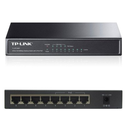 Switch TP-Link TL-SG1008P, 8 Puertos GbE (4 Puertos PoE : IEEE 802.3af).