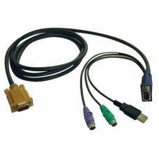 Cable para KVM Tripp-Lite P778-006, HD15 / USB / PS/2 (Teclado/Mouse), 1.80 mts.