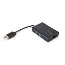 Hub USB Targus 3 Port 3.0 Self Power Black RJ45, Red Gigabit