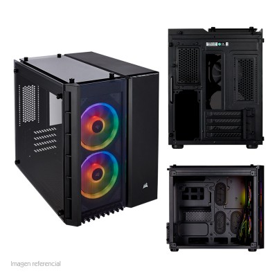 Case Gamer Corsair Crystal 280X RGB , Mid Tower, ATX, USB 3.0, Audio, Negro.