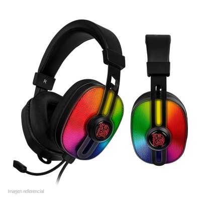 Auriculares Gaming Ttesports Pulse G100, iluminación RGB, microfono, USB, negro.