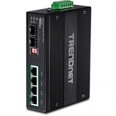 Switch industrial TRENDnet TI-PG62B, DIN-Rail PoE+ GbE, 6 puertos, 12 a 56V, 2SFP