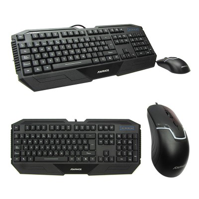 Kit de teclado y mouse Gamer Advance ADV-4150, Retro-Iluminado USB, negro.