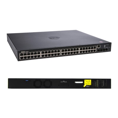 Switches Dell N1548P, 48 LAN GbE PoE+, 4 SFP+ 10GbE, 1U, 176 Gbps, 164 mpps