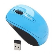 Mouse óptico inalámbrico Microsoft Mobile 3500, 1000 dpi, celeste, BlueTrack.