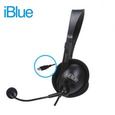 Audifono con Micrófono Iblue HS3001BK,  Chat-link USB Black