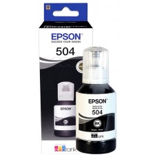 Botella de tinta EPSON T504, color negro, contenido 127ml, para impresoras EPSON L4160.