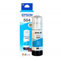 Botella de tinta EPSON T504, color Cyan, contenido 70ml.