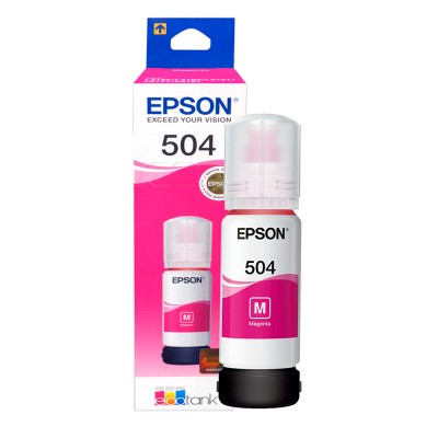 Botella de tinta EPSON T504320-AL, color Magenta, contenido 70ml.