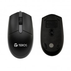 Mouse óptico Teros TE-5070N-1, 1000 dpi, USB, Negro, Presentación en caja..
