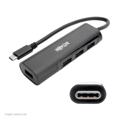 Hub USB Type-C, portátil Tripp-Lite U460-004-4AB, 4 Puertos USB 3.1, Thunderbolt, 5 Gbps