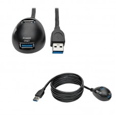 Cable de Extensión de Escritorio de 2 Puertos USB 3.0 SuperSpeed (M/2xH), 1.83m / 6 pies