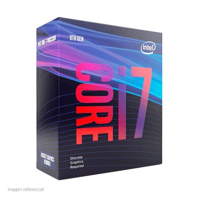 Procesador Intel Core i7-9700F, 3.00 GHz, 12 MB Caché L3, LGA1151, 65W, 14 nm.