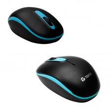 Mouse Optico inalámbrico Teros TE5030, 1000 dpi, 2 botones, Scroll, Azul, Receptor USB.