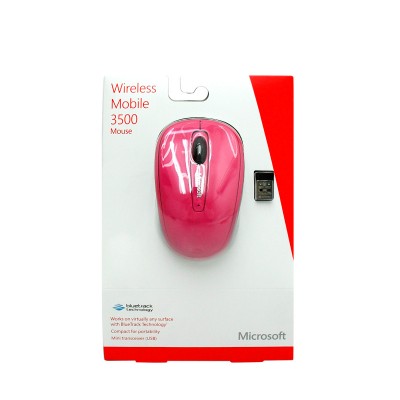 Mouse óptico inalámbrico Microsoft Mobile 3500, 1000 dpi, rosado, BlueTrack.