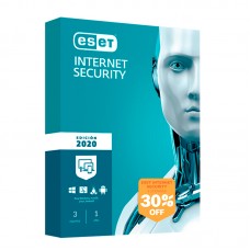 Software Eset Internet Security Edicion 2020, 3 PCs, Licencia 1 año, Presentación en caja