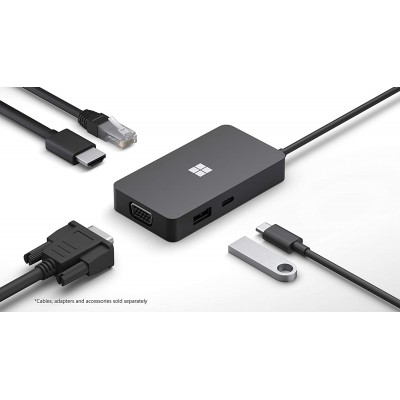 Hub de viaje Microsoft USB Type-C con paso de alimentación, VGA, RJ45, HDMI, USB