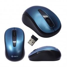 Mouse Optico inalámbrico Teros TE5034, 1000 dpi, 2 botones, Receptor USB.