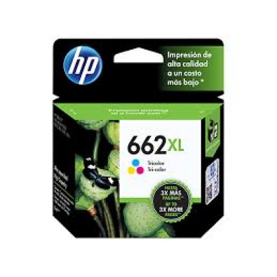 Cartucho de tinta HP 662XL (CZ106AL), Tricolor, compatible con HP