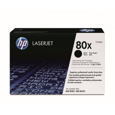 Cartucho de toner HP 80X, láser, color negro, para Laserjet Pro 400 M401 / MFP M425.