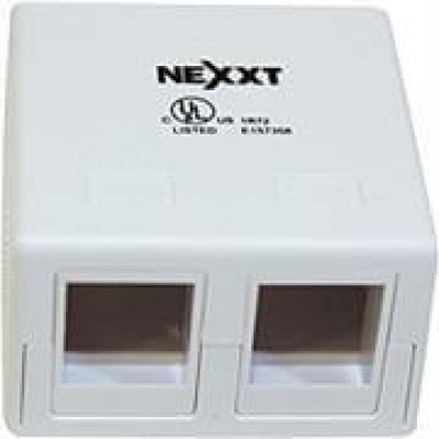 Nexxt Unloaded Surface Mount Box 2 Port White 